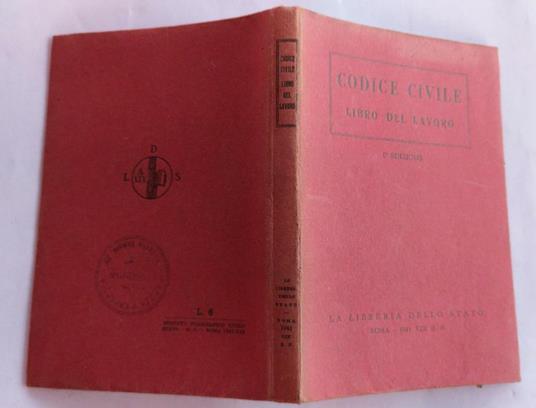 Codice civile Libro del lavoro - copertina