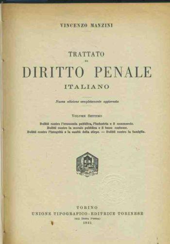 Trattato di diritto penale italiano. Vol. 7 - Vincenzo Manzini - copertina