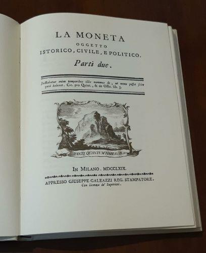 La Moneta. Oggetto istorico, civile e politico - Sebastiano Franzi - copertina