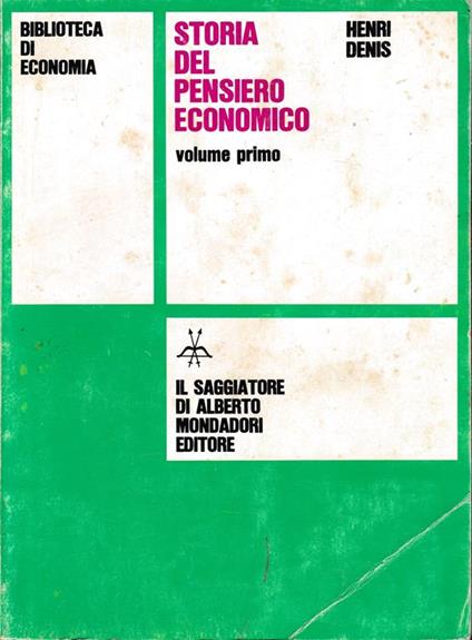 Storia del pensiero economico, volume 1° - Henri Denis - copertina
