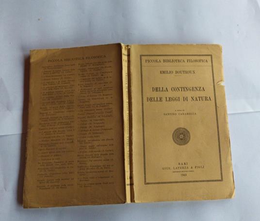 Della Contingenza delle leggi di natura - Emile Boutroux - copertina