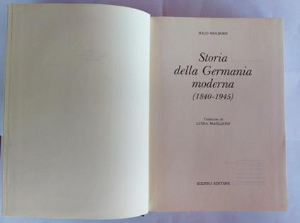 Storia della Germania Moderna - Hajo Holborn - copertina