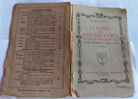 La Metrica dei poeti greci e latini studiati nellle scuole - Cesare Bione - copertina