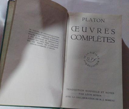 Ceuvres completes - Platone - copertina