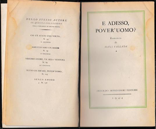 E adesso pover'uomo? - Hans Fallada - copertina
