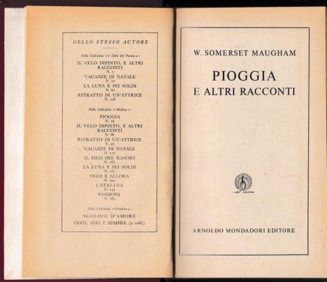 Pioggia e altri racconti - W. Somerset Maugham - copertina