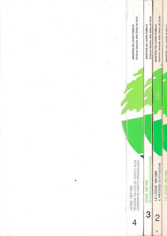 Difesa del suolo. La legge 183/1989. 4 volumi + cartografia - 2