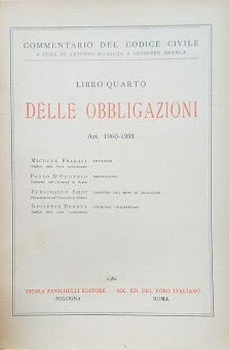 Commentario del Codice Civile. Libro quarto: delle obbligazioni (art. 1960-1991) - copertina