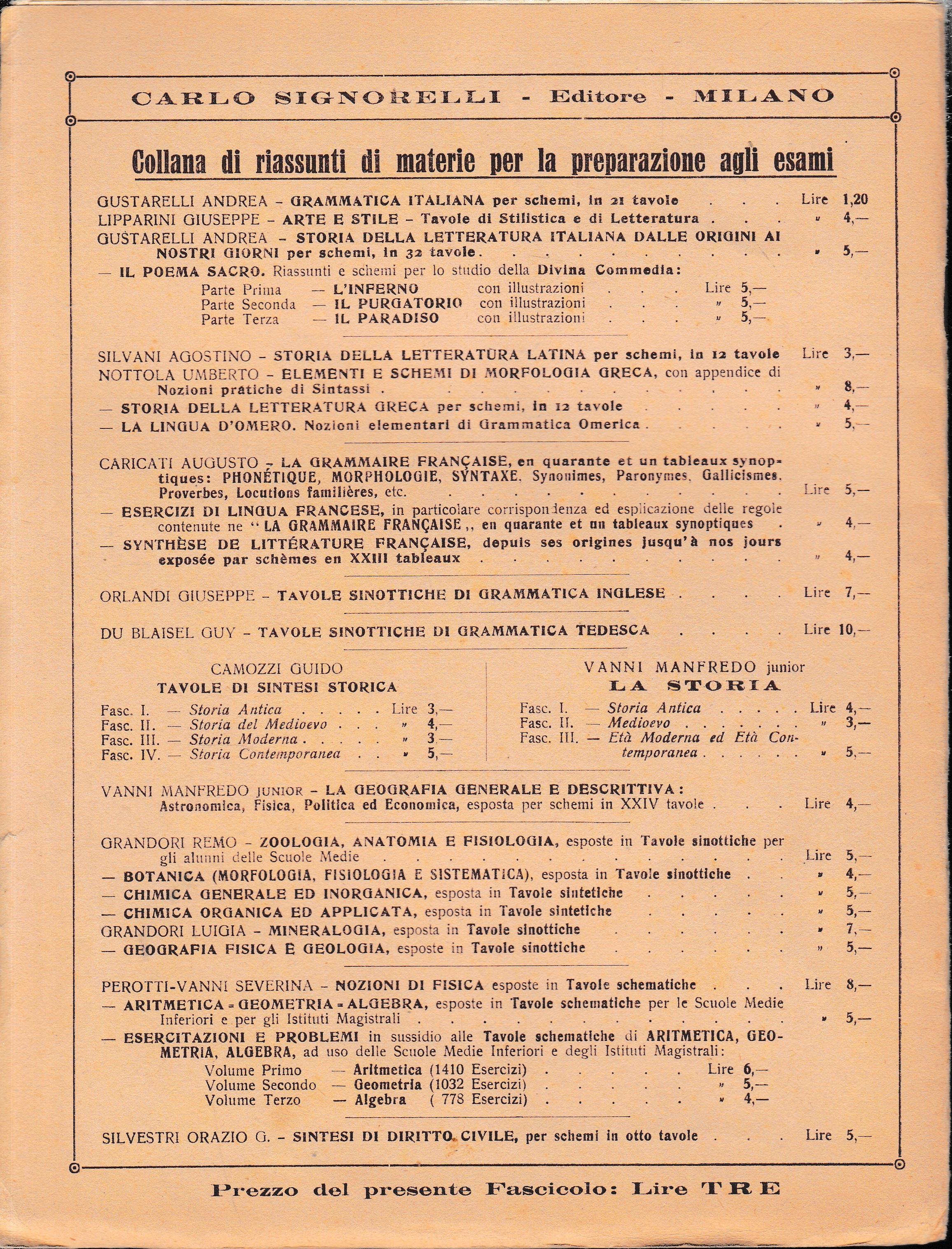 La Storia. Esposta In Tavole Schematiche. Fascicolo Secondo. Medieovo
