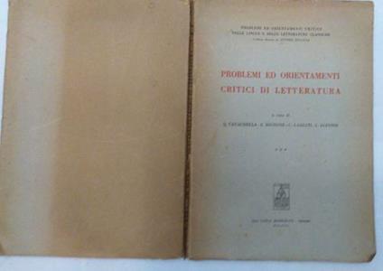 Problemi ed orientamenti critici di letteratura - copertina