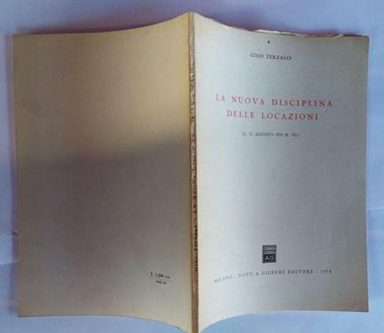 La nuova disciplina delle locazioni (L.12 agosto 1974 n.351) - Gino Terzago - copertina