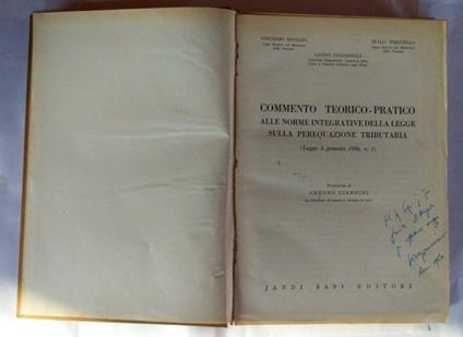 Commento teorico-pratico alle norme integrative della legge sulla perequazione tributaria - copertina