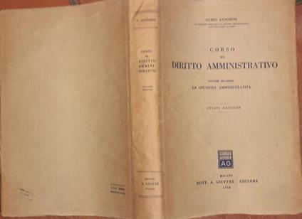 Corso di diritto amministrativo. Volume secondo - Guido Zanobini - copertina