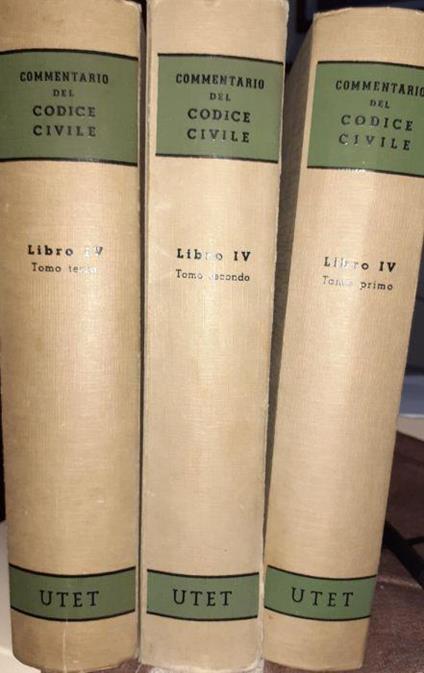 Commentario del Codice Civile. Libro IV, tomo I - II - III - Delle obbligazioni in generale Dei contratti in generale Dei singoli contratti - Renato Miccio - copertina
