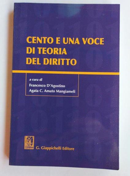 Cento e una voce di teoria del diritto - copertina