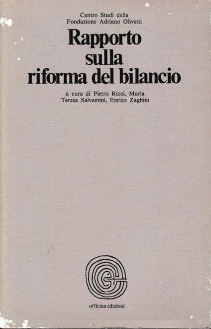 Rapporto sulla riforma del bilancio. I prblemi applicativi della laegge 468 del 1978 - copertina