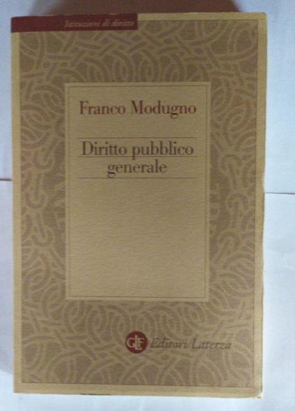 Diritto pubblico generale - Franco Modugno - copertina