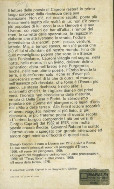 L' ultimo borgo - Giorgio Caproni - 2