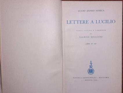 Lettere a Lucilio. Libri I-VI - Lucio Anneo Seneca - copertina