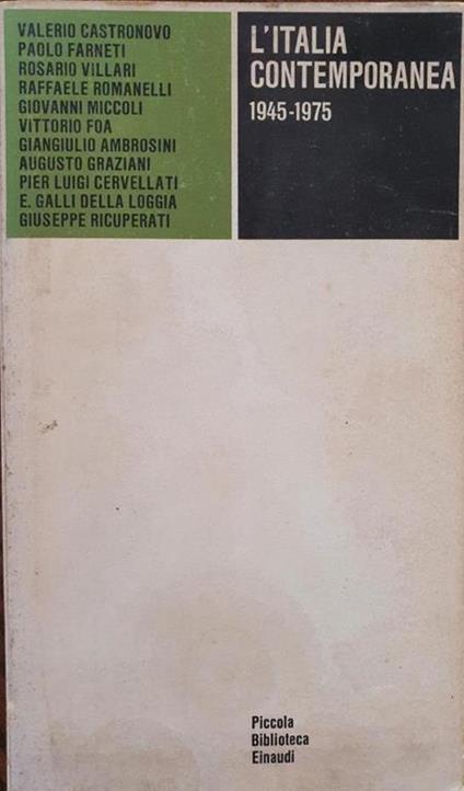 L' Italia contemporanea 1945-1975 - Valerio Castronovo - copertina