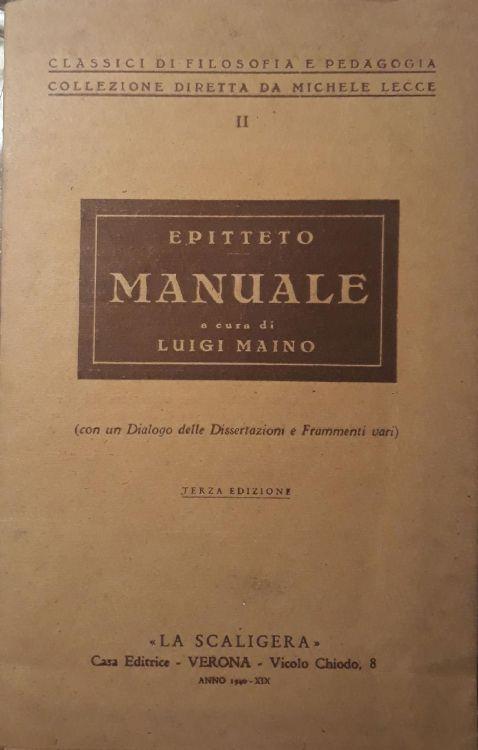Epitteto: Manuale - Luigi Maino - copertina