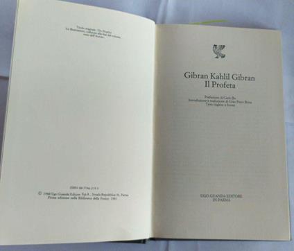 Il profeta - Kahlil Gibran - copertina
