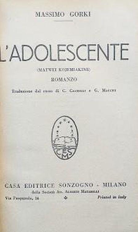 L' adolescente - Maksim Gorkij - copertina