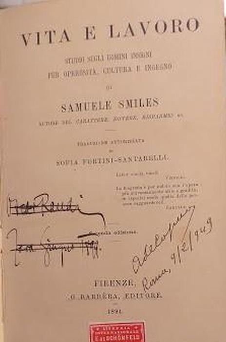 Vita e lavoro. Studio sugli uomini insigni per operosità, cultua e ingegno - Samuel Smiles - copertina