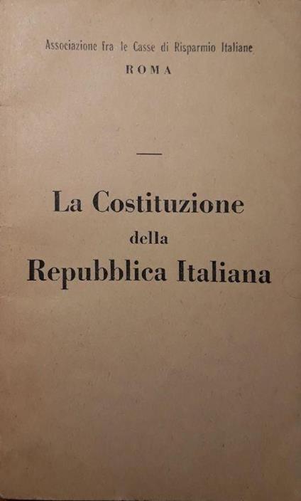 La Costituzione della Repubblica Italiana - copertina