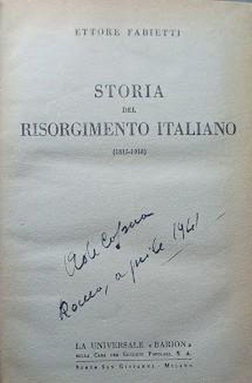 Storia del Risorgimento Italiano (1815-1918) - Ettore Fabietti - copertina