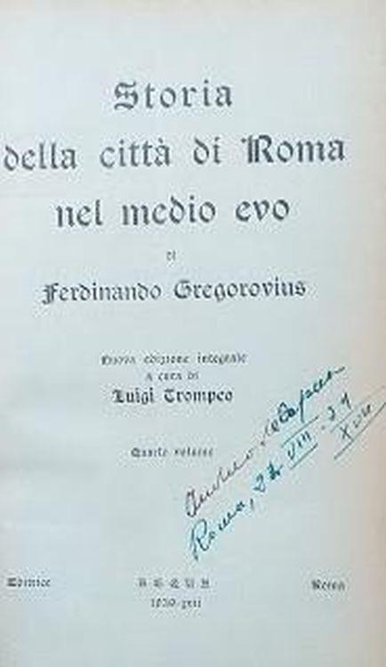 Storia della città di Roma nel medio evo, vol. IV: dal pontificato di Gregorio II, nell'anno 715, all'incoronazione di Carlo magno imperatore, nell'anno 800 - Ferdinand Gregorovius - copertina