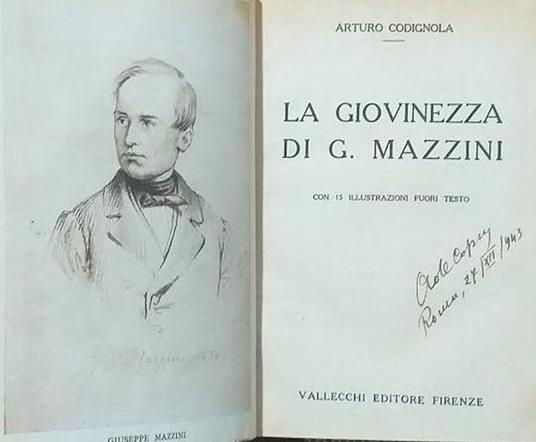 La giovinezza di G. Mazzini - Arturo Codignola - copertina