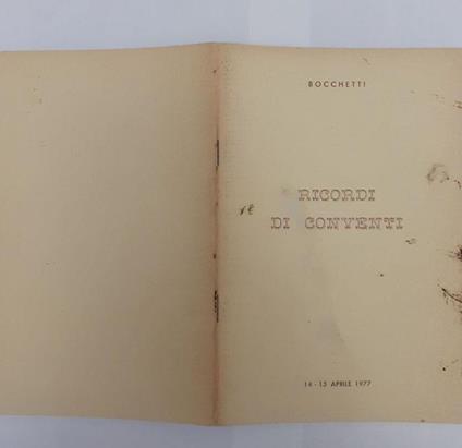 Ricordi di conventi - copertina