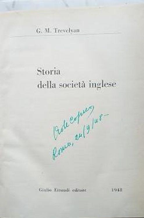 Storia della società inglese - George M. Trevelyan - copertina