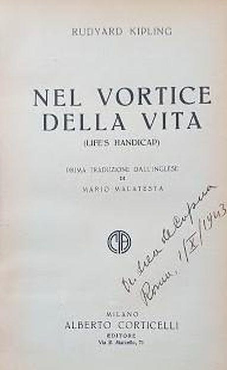 Nel vortice della vita - Rudyard Kipling - copertina