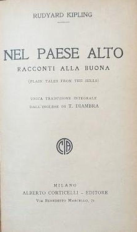 Nel paese alto. Racconti alla buona - Rudyard Kipling - copertina