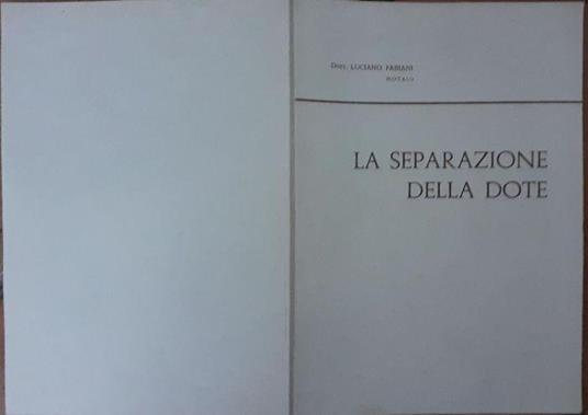 La separazione della dote - copertina