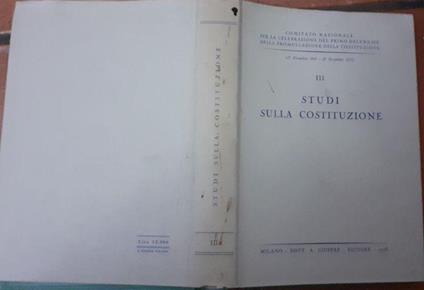 Studi sulla costituzione III - copertina