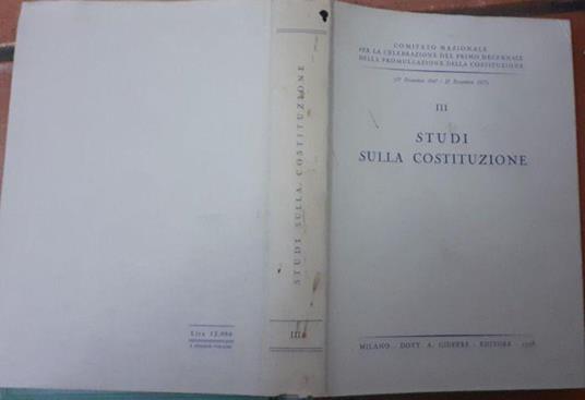 Studi sulla costituzione III - copertina