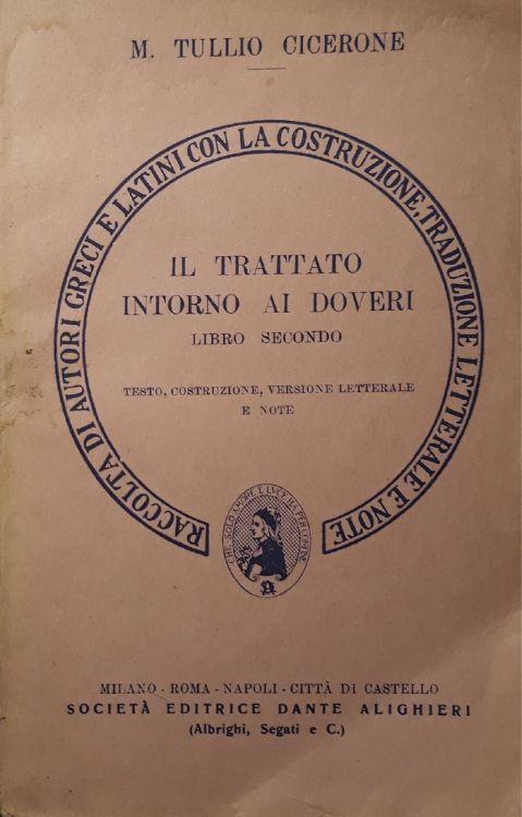 Il trattato intorno ai doveri (libro secondo) - M. Tullio Cicerone - copertina