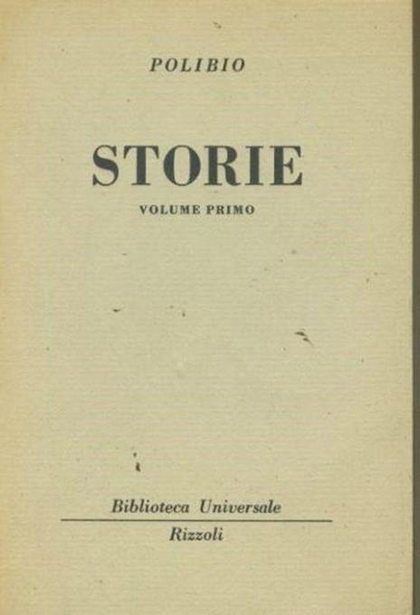 Storie. Volume primo - Polibio - copertina