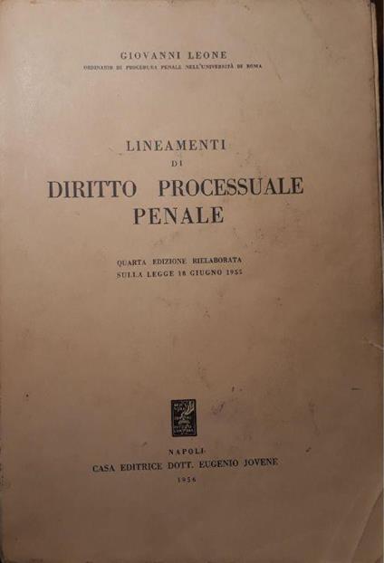 Lineamenti di diritto processuale penale - Giovanni Leone - copertina