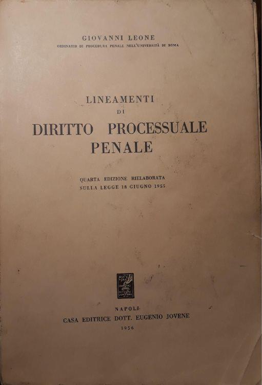 Lineamenti di diritto processuale penale - Giovanni Leone - copertina