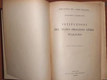 Istituzioni del nuovo processo civile italiano - Francesco Carnelutti - copertina