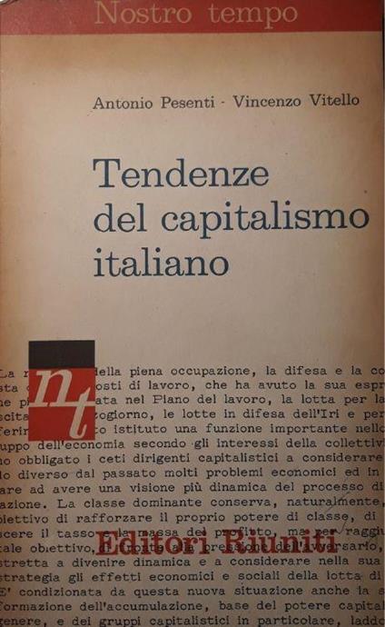 Tendenze del capitalismo italiano - Antonio Pesenti - copertina