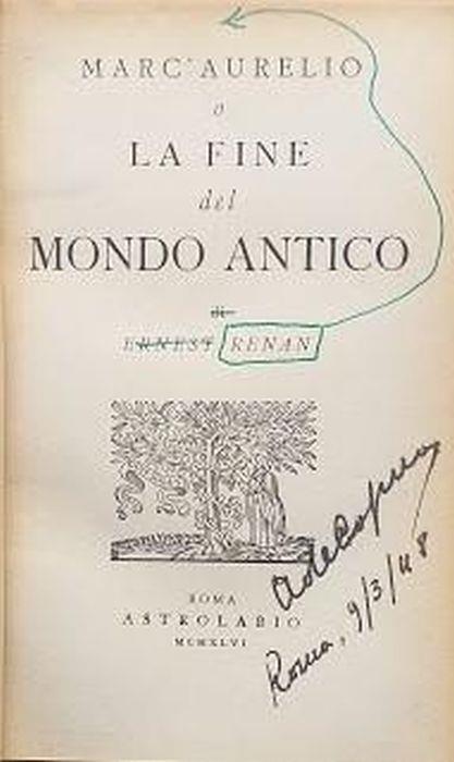 Marco aurelio o la fine del Mondo Antico - Ernest Renan - copertina