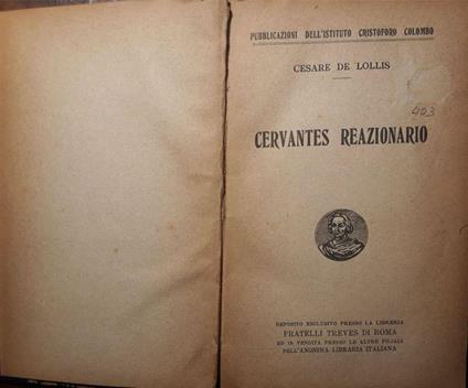 Cervantes reazionario - Cesare De Lollis - copertina
