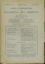 Rivista internazionale di filosofia del diritto. Anno XXVI. Serie III. Aprile- Settembre 1949