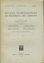 Rivista internazionale di filosofia del diritto. Anno XXX. Serie III. Ottobre- Dicembre 1953