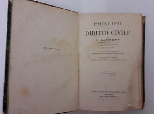 Principi di diritto civile Volume XXVIII - F. Laurenti - copertina